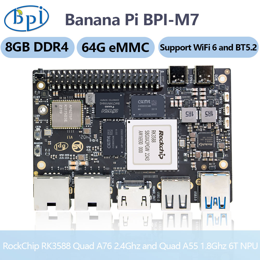 بانانا باي BPI-M7 مع معالج Roc - مراجعة Banana Pi Bpi M7 Rk3588 وسعره